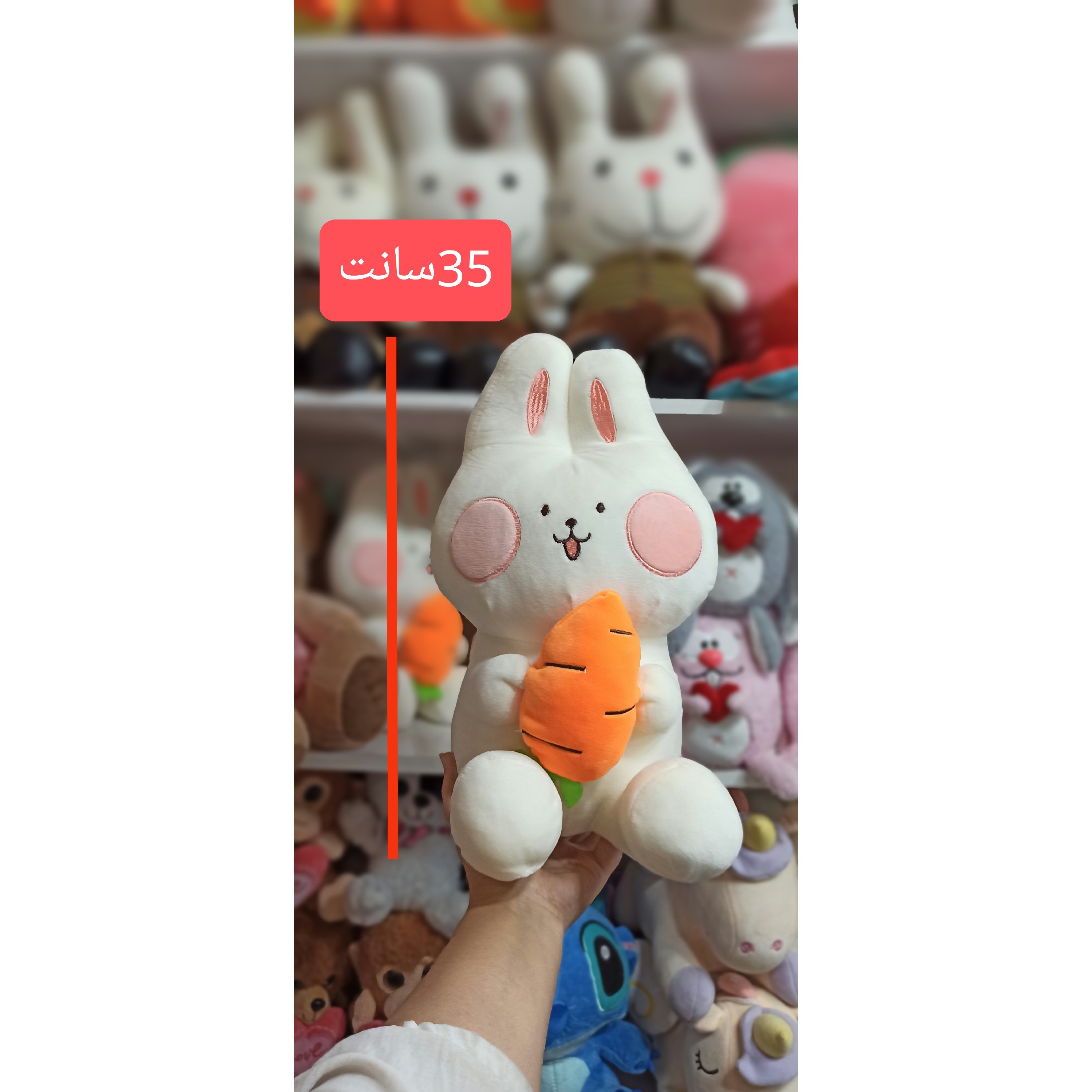عروسک خرگوش هویج به دست خارجی نرم و قابل شستشو عروسک خرگوش