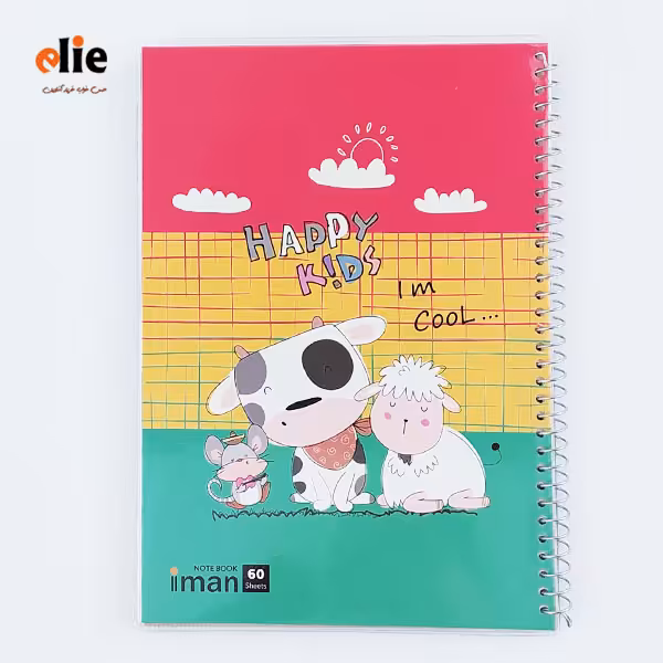 دفتر سیمی 60 برگ ایمان جلد طلقی طرح 2