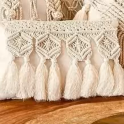 کاور کوسن منگوله دار مکرومه