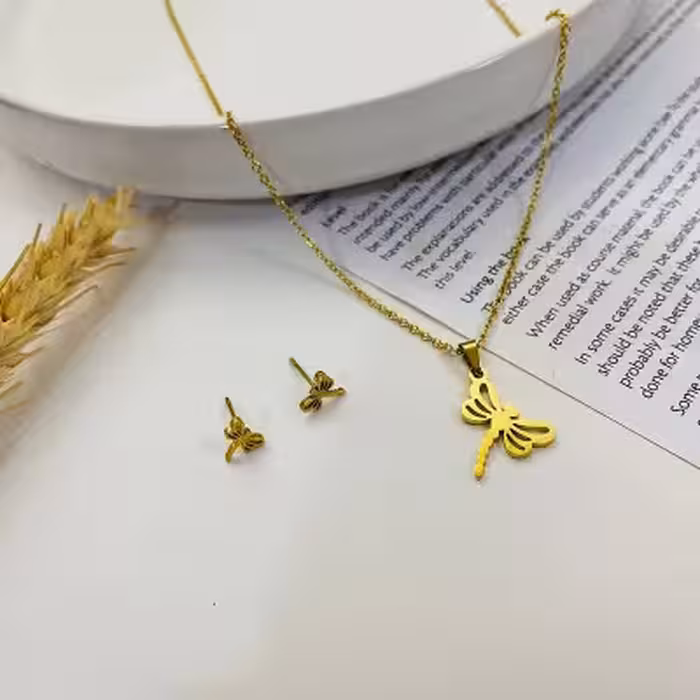 نیم ست استیل طرح سنجاقک