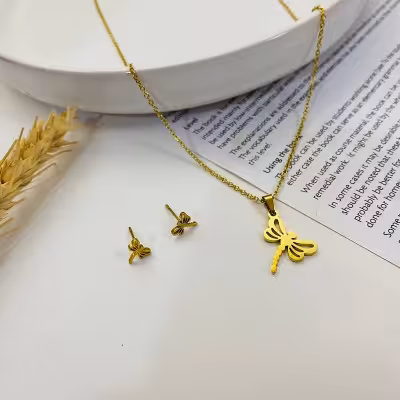 نیم ست استیل طرح سنجاقک