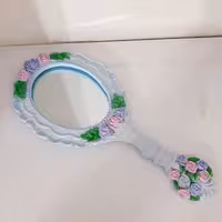 آینه دستی گلبهار آبی روشن هدیه روز زن