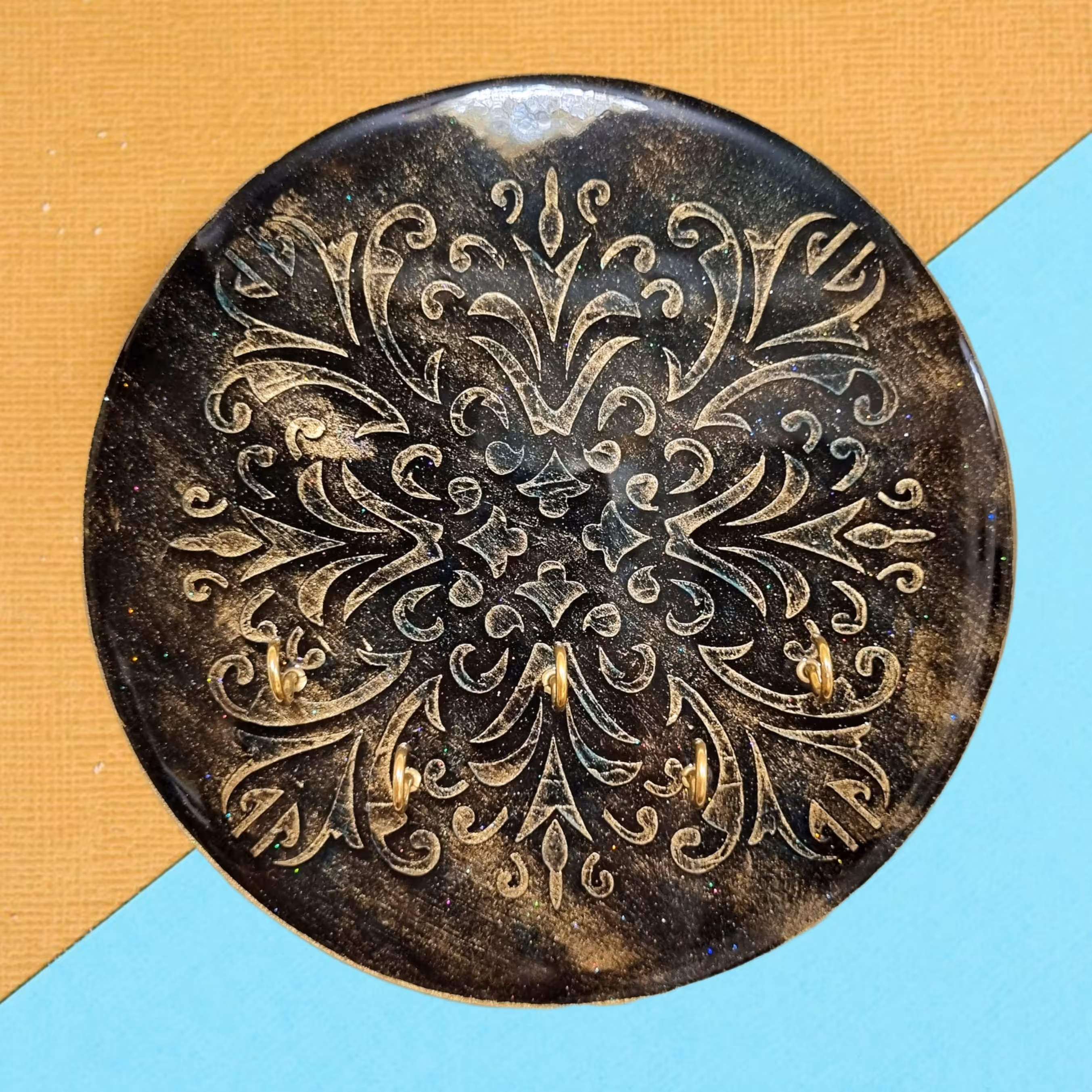 جاکلیدی دیواری پتینه و رزین 20 سانتی