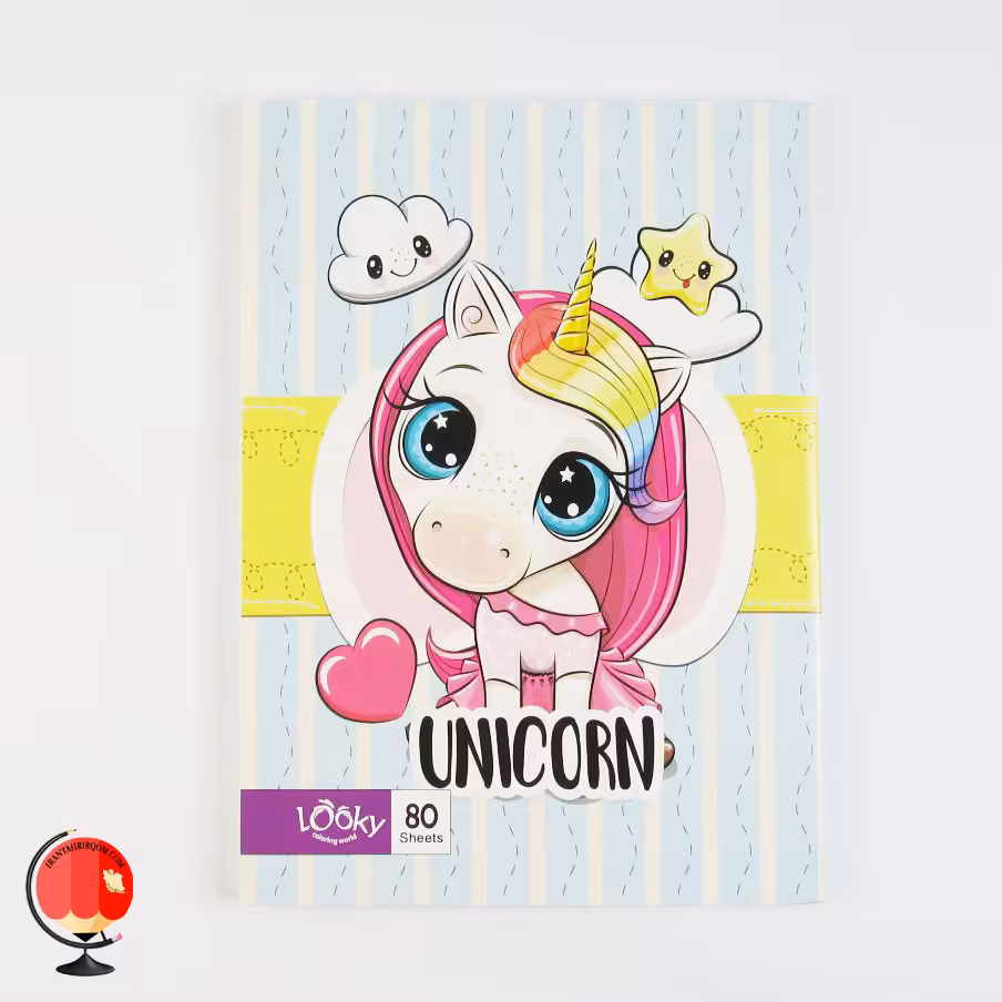 دفتر مشق 80 برگ طرح یونیکورن لوکی