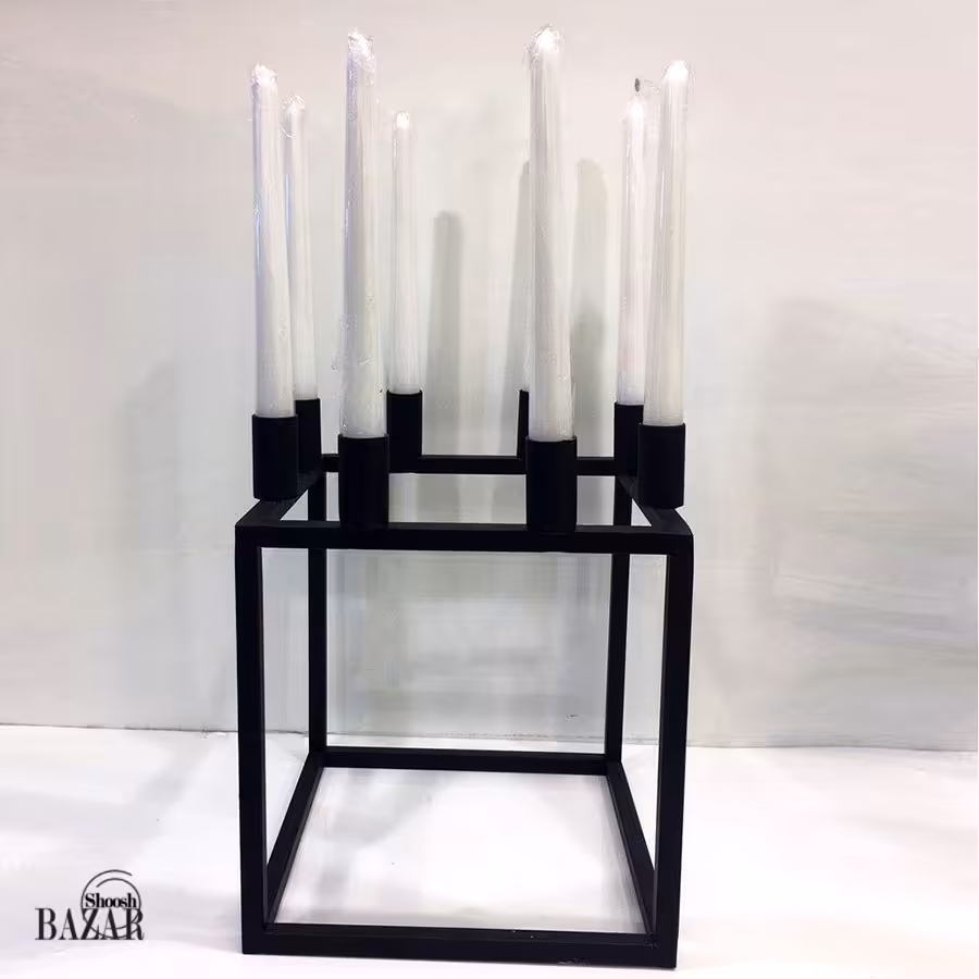 جاشمعی فلزی مکعب 8 شعله