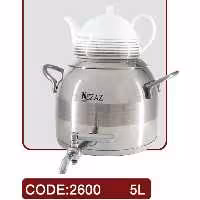 کتری قوری نزاز 5لیتر طرح ترک خطی کد 2600مات وبراق