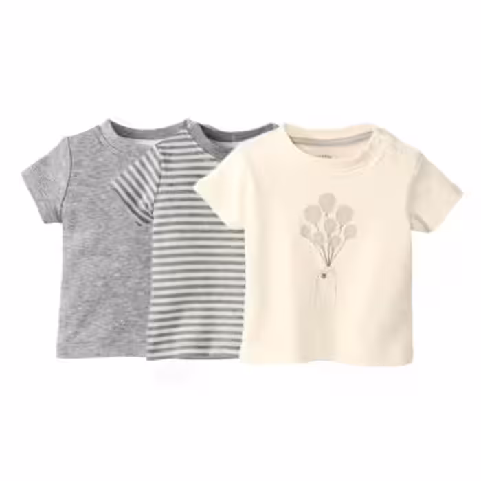 پک سه عددی تیشرت بچگانه برند آلمانی lupilu سایز 2تا6 ماه