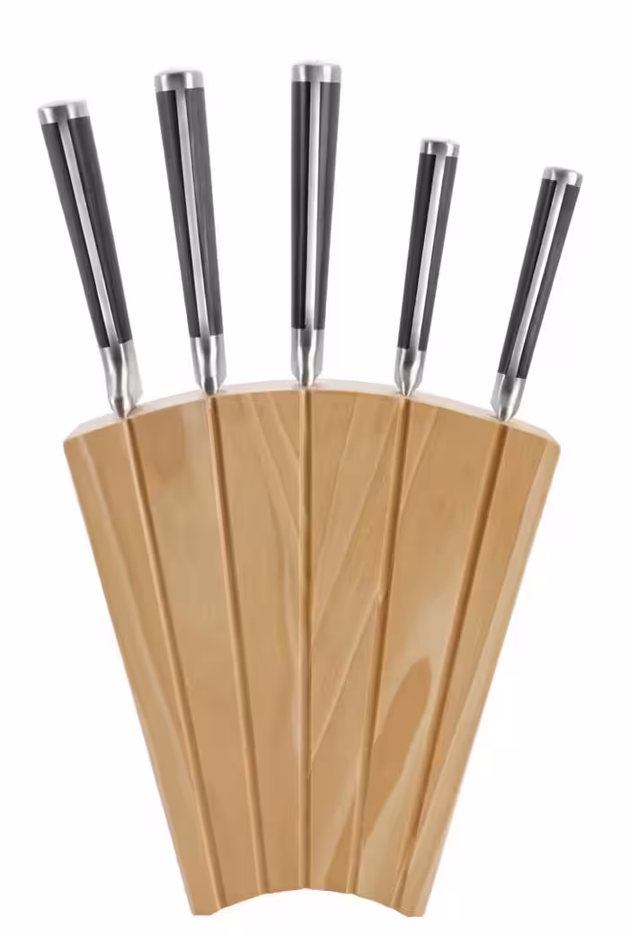 سرویس چاقو 6 پارچه وارداتی سفارش اروپا برند gmz پایه چوب