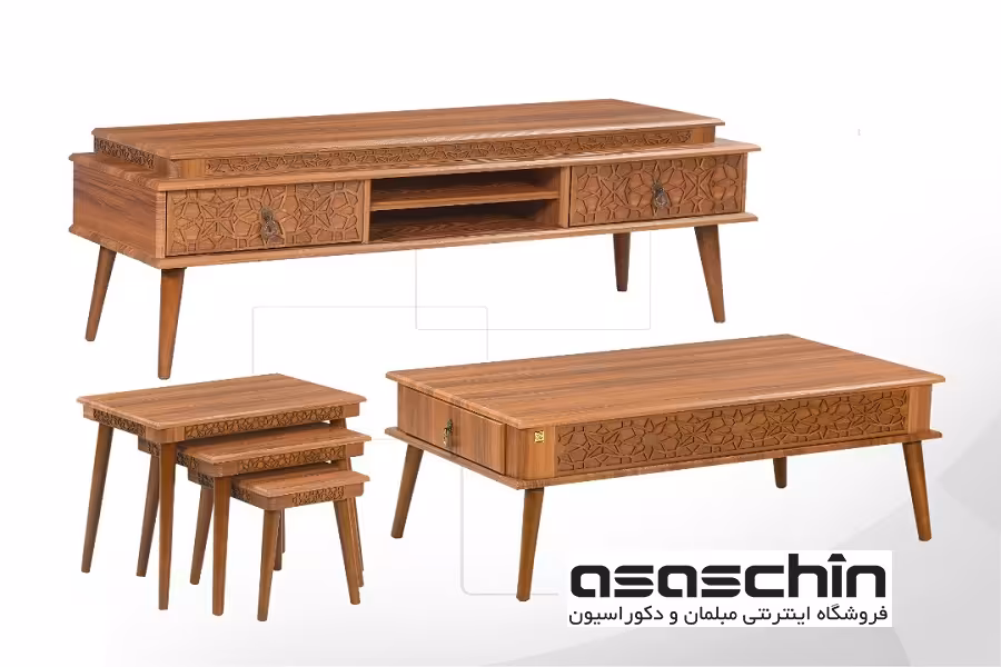 میز جلو مبلی و عسلی سپیدار