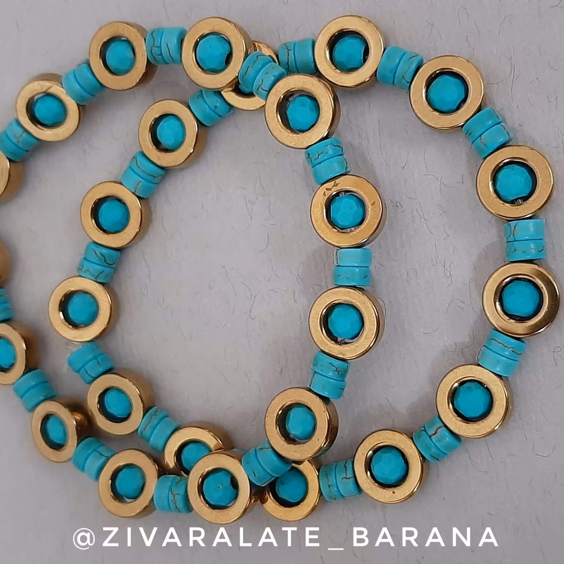 دستبند سنگ حدید و فیروزه