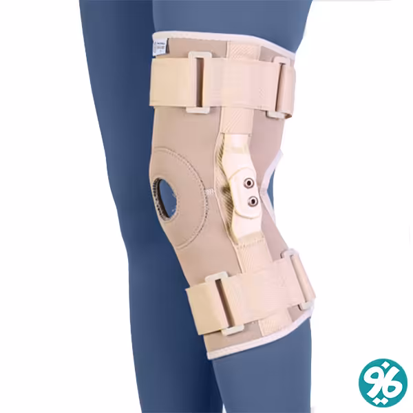زانوبند نئوپرن مفصل دار طب و صنعت کد 45120 در سایزبندی