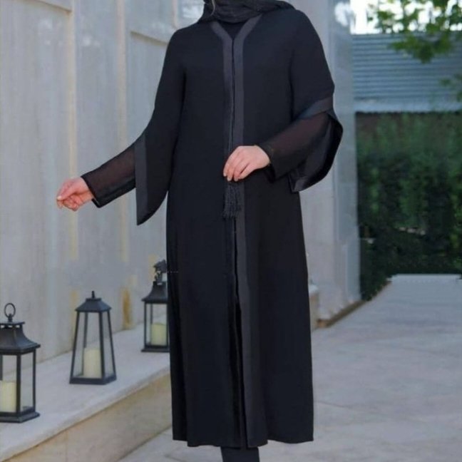 مانتو جلوبسته ی آستین لاله ای قیمت مناسب و ارزان مشکی و مجلسی
