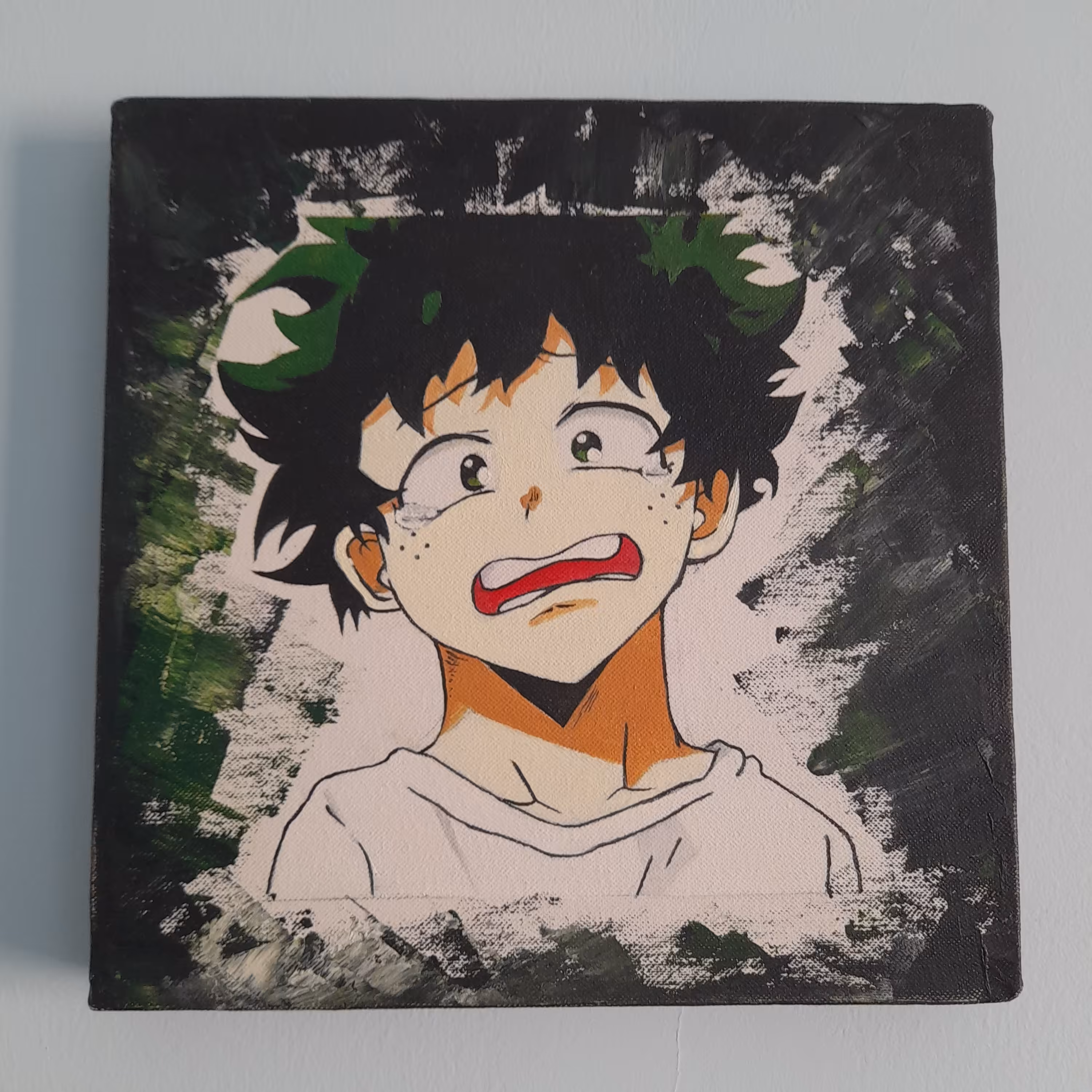 نقاشی انیمه با رنگ روغن روی بوم 