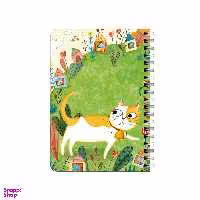 دفترچه یادداشت بامبیلیپ مدل چوبی طرح گربه و خونه موش ها کد 3535831