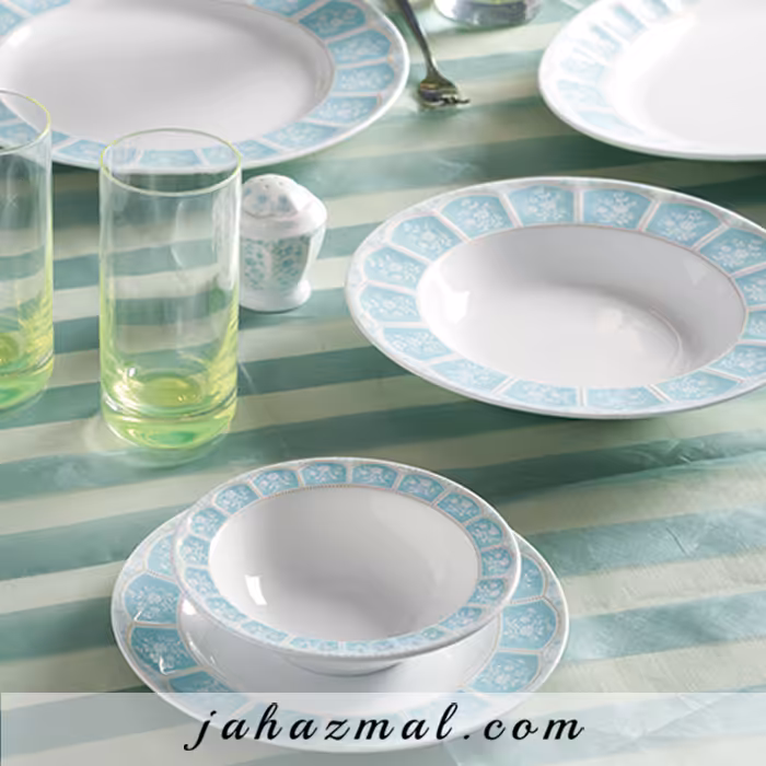 سرویس چینی زرین طرح آرتمیس فیروزه ای 29 پارچه