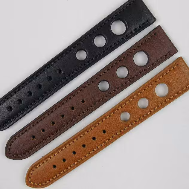 بند ساعت دستدوز دورو چرم گاوی