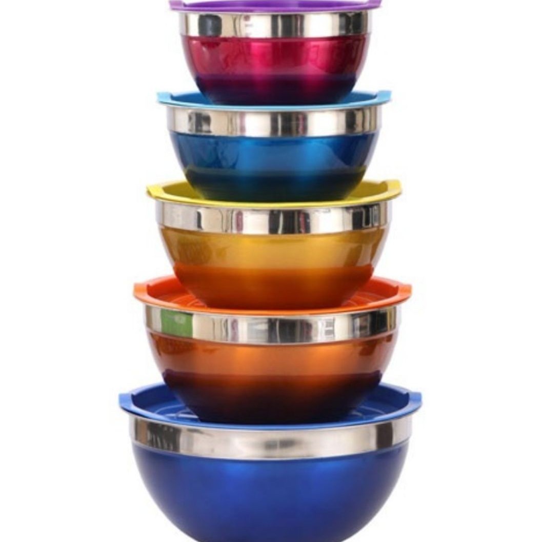 سرویس کاسه رنگی استیل درب ژله ای یونیک حک شوده