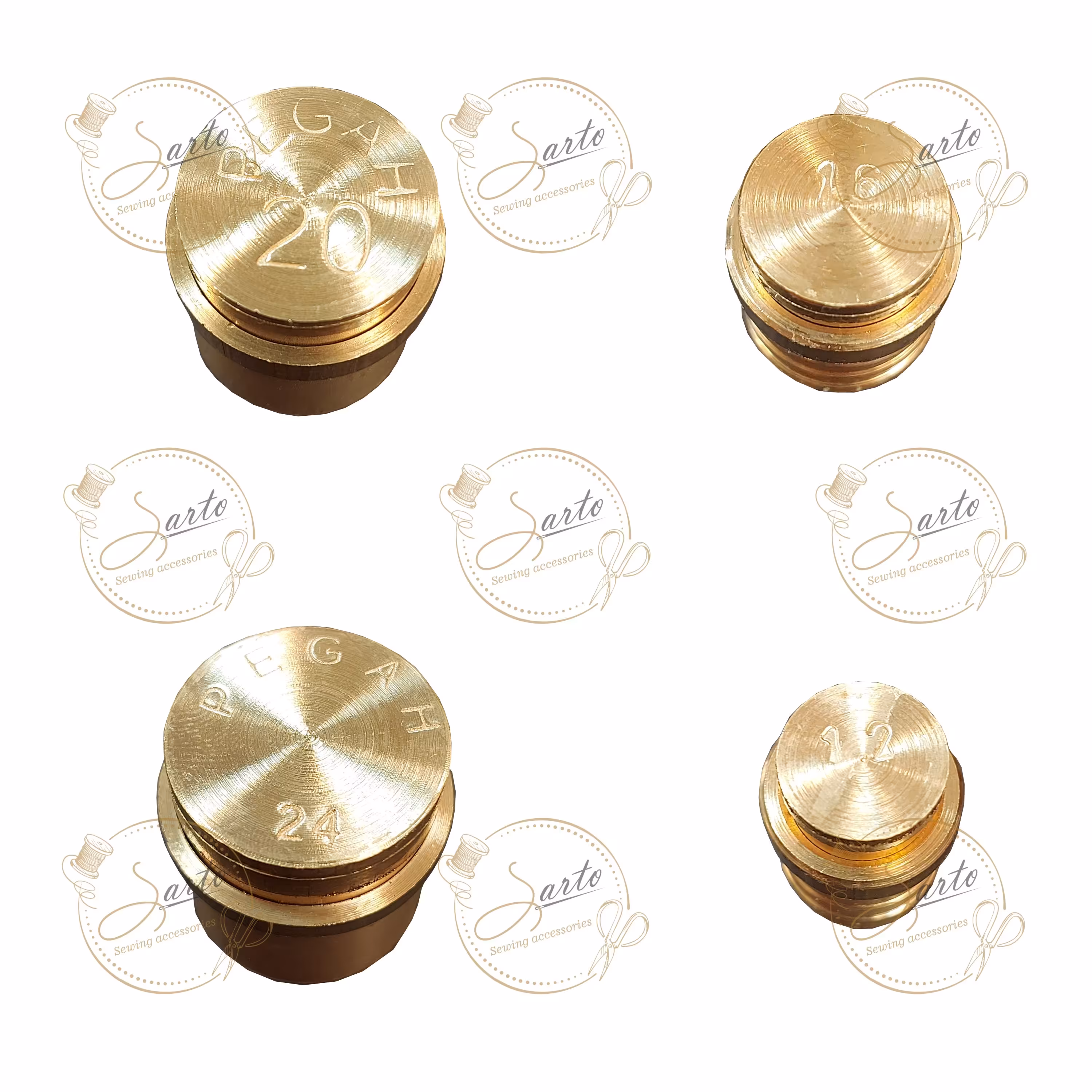 قالب دکمه شماره 12  16  20  24 بسته 4 عددی مناسب برای دکمه زنی و دکمه پارچه ای