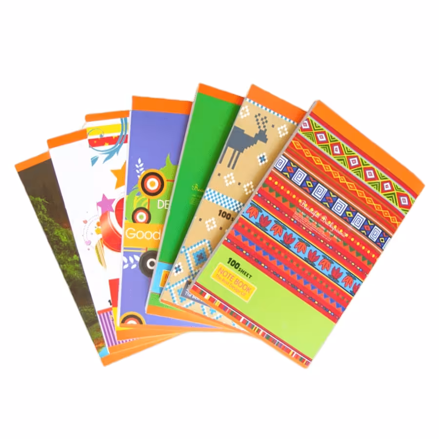 دفتر 100 برگ ته منگنه خط دار کارتن 24 جلدی