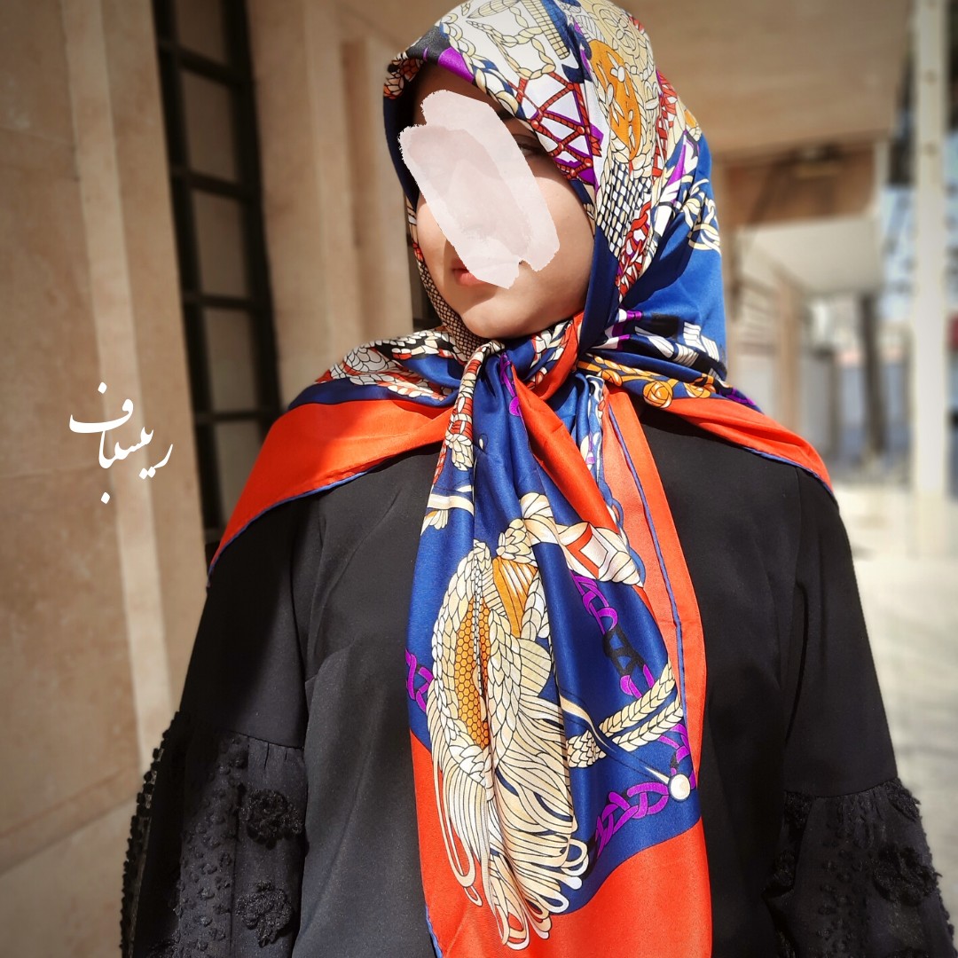 روسری ابریشم توییل وارداتی طرح شاهزاده دور دست دوز فرانسه