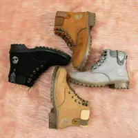 بوت زنانه دخترانه مدل Timberlandدو رنگ جذاب سایز 37-40