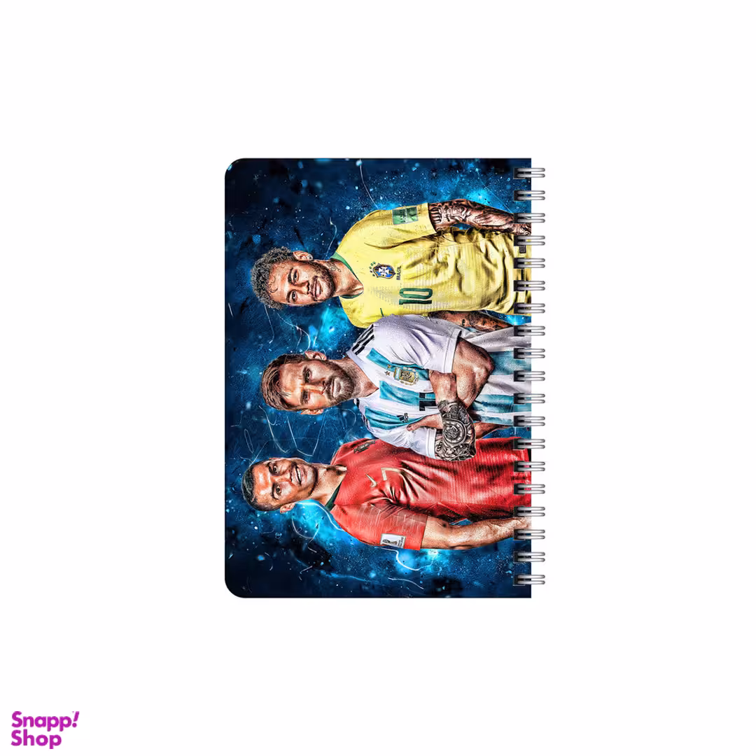 دفترچه یادداشت 80 برگ بامبیلیپ مدل چوبی طرح نیمار و مسی و رونالدو کد 2515240