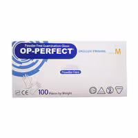 دستکش لاتکس OP-PERFECT سایز M بدون پودر 100 عددی