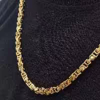 زنجیر دوبل استیل طلایی مردانه،زنجیر بافت دوبل مردانه طلایی،زنجیر بیزانس استیل مردانه ،زنجیر درشت مردانه 