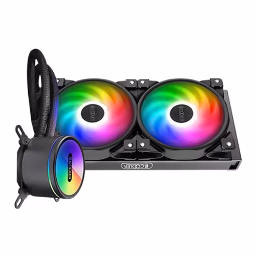 خنک کننده پردازنده پی سی کولر مدل PCcooler GI-CX240 نور پردازی ARGB