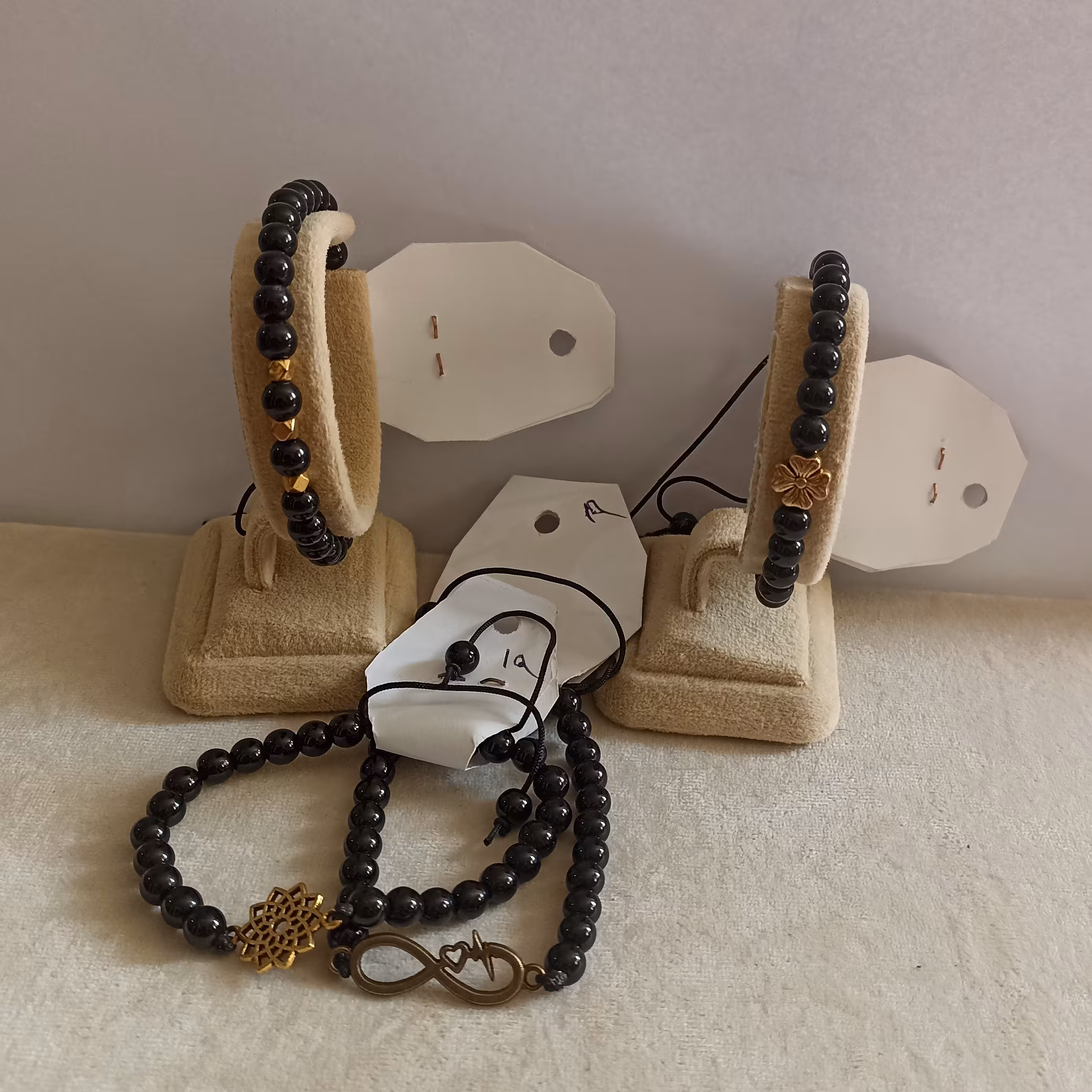 دستبند سنگ  اونیکس براق