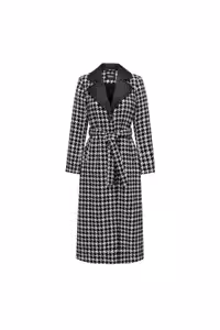 کت مشکی زنانه مانتو ONLNEWRITA HOUNDTOOTH COAT OTW ONLY