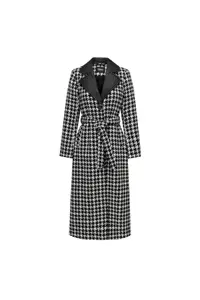 کت مشکی زنانه مانتو ONLNEWRITA HOUNDTOOTH COAT OTW ONLY