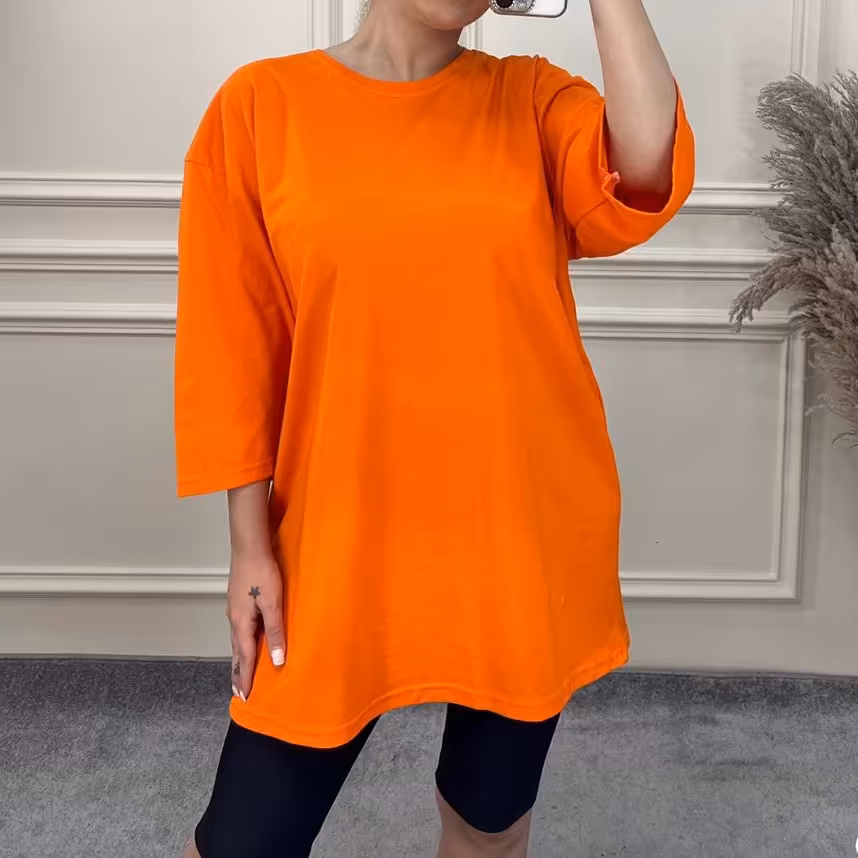 تیشرت. لانگ قواره دار زنانه و مردانه ساده رنگبندی مناسب 38 تا 48