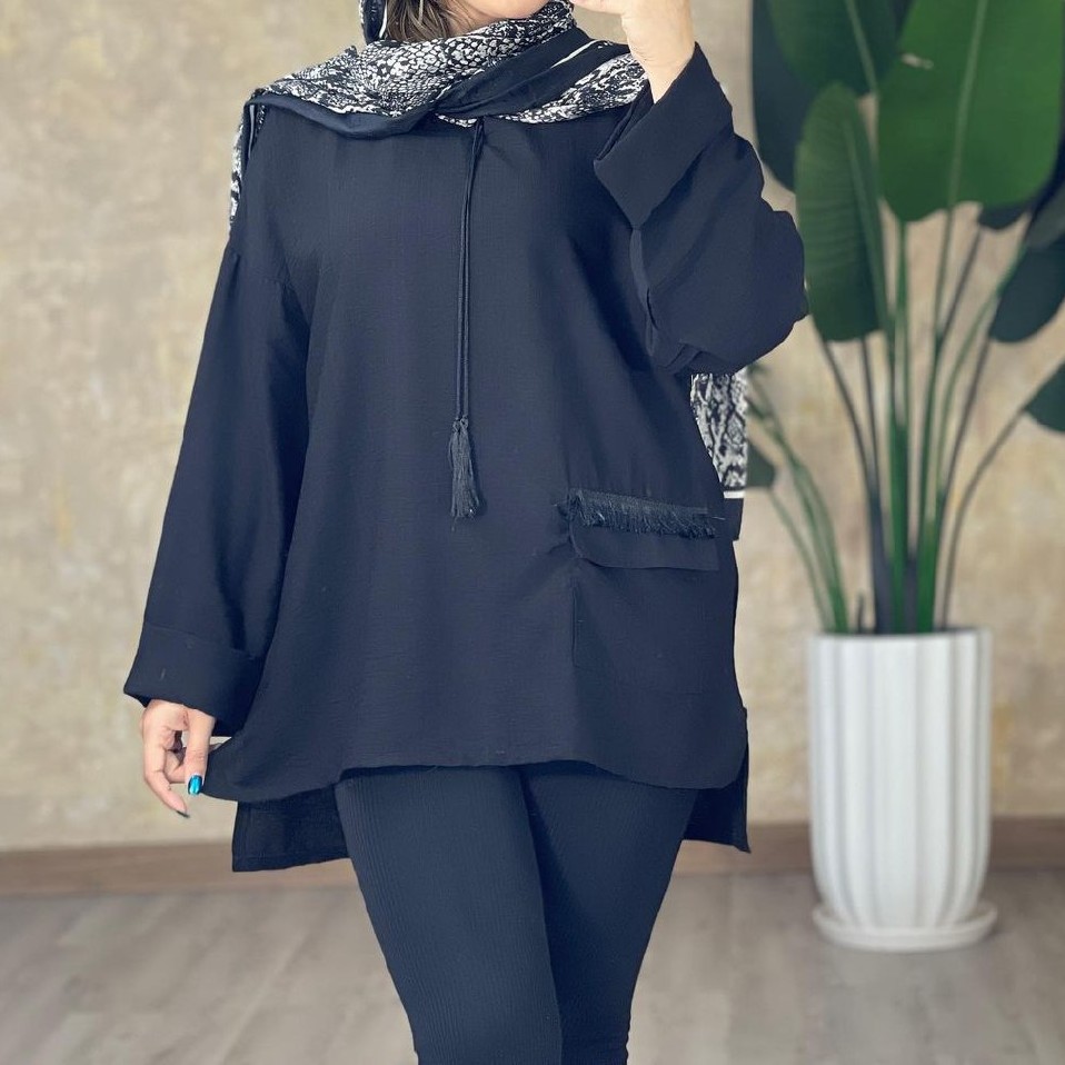 مانتو زنانه کوتاه مشکی