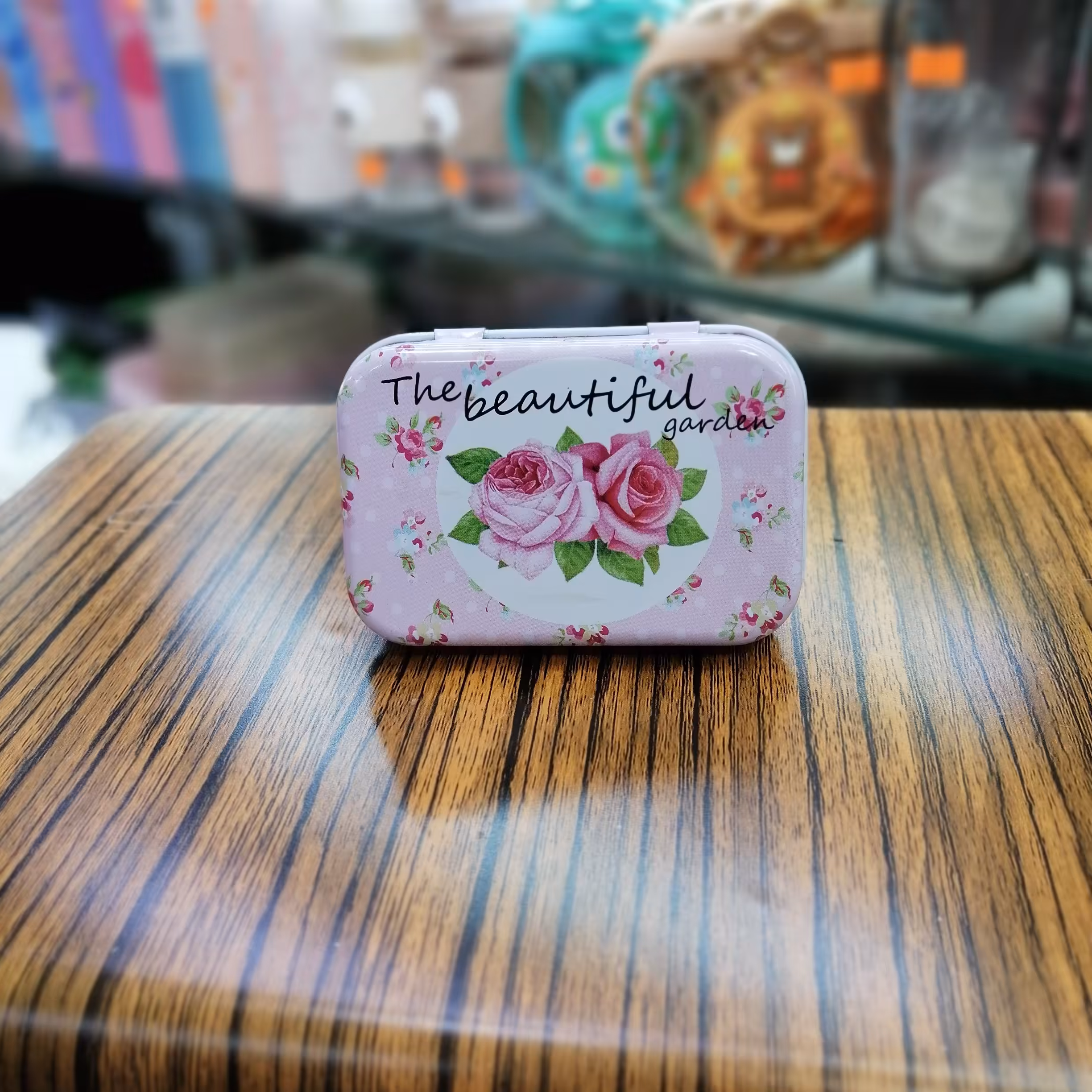 قوطی فلزی همه کاره باکس فلزی همه کاره گل صورتی