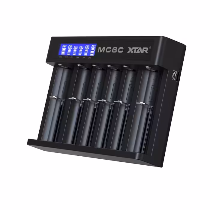 شارژر باتری اکستار 6 شیار هوشمند XTAR Intelligent Charger MC6C