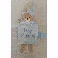 آویز هشدار کودک در ماشین baby on board کد 16300 رنگ کرم