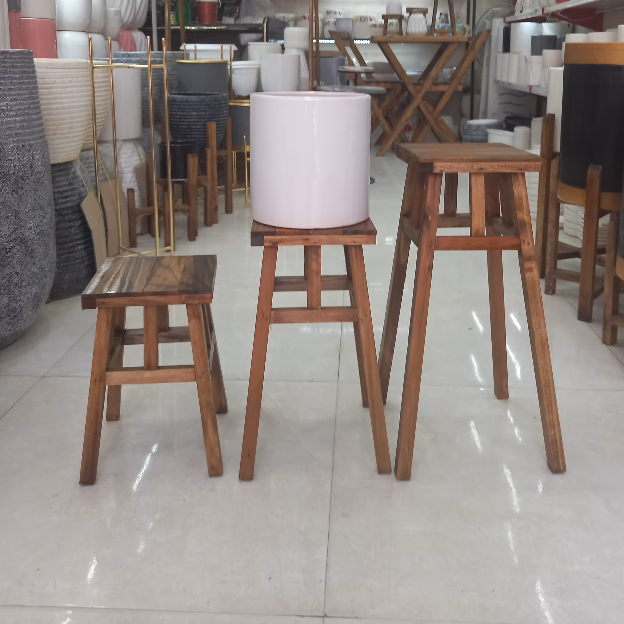 پایه 3 سایز چوبی گل پتینه