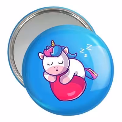 آینه جیبی خندالو طرح اسب تک شاخ یونیکورن کد 3825