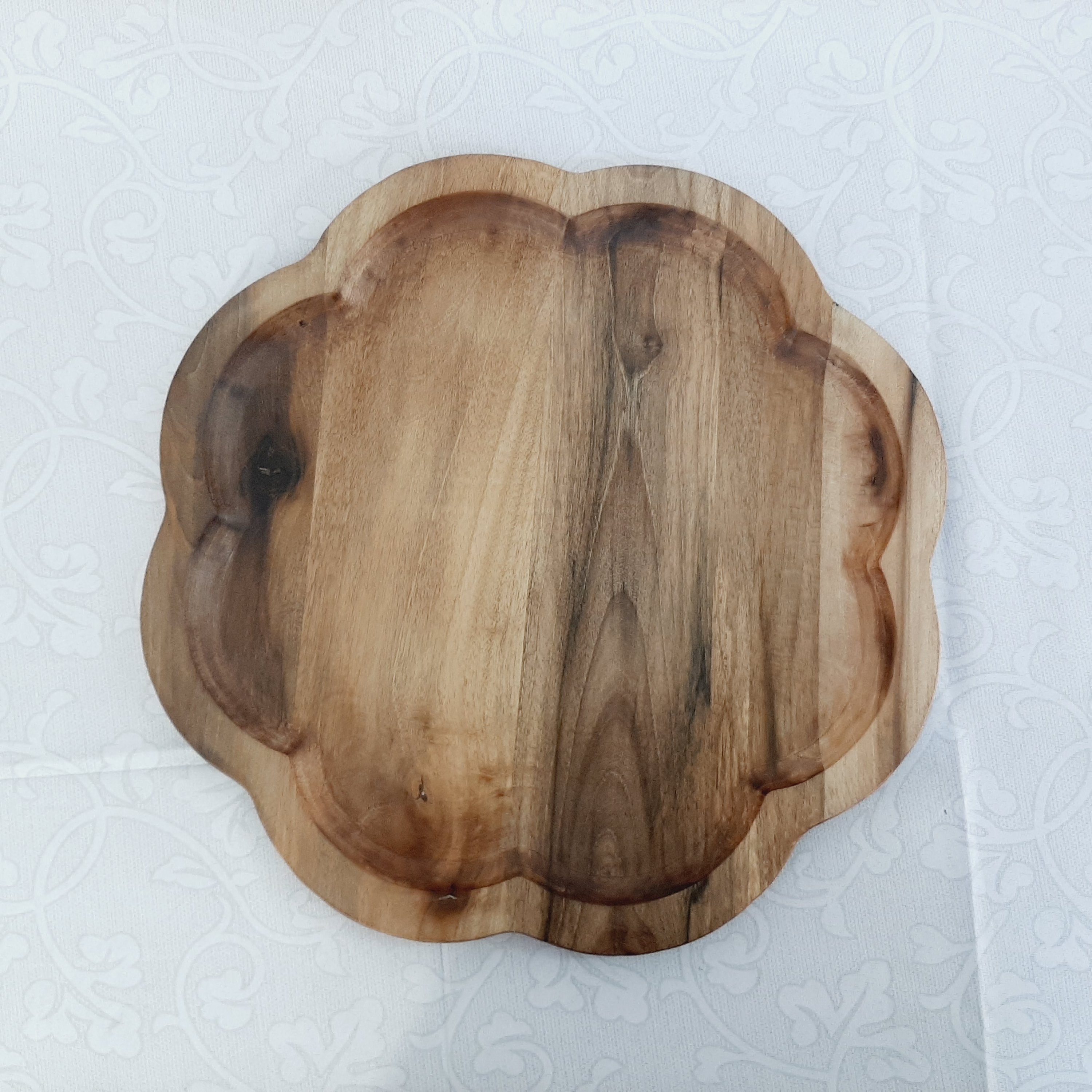 سینی چوبی گرد طرح لوتوس سایز 33 