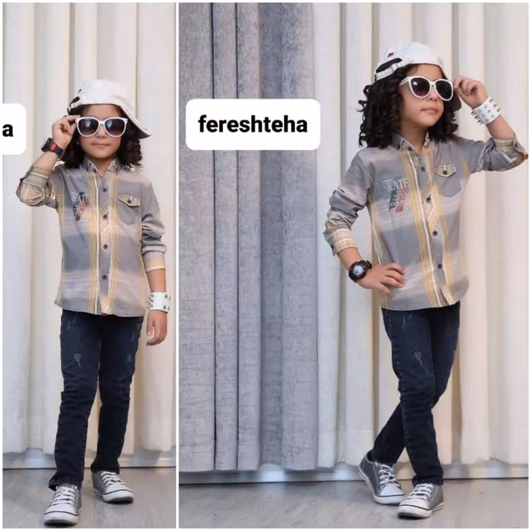 پیراهن پسرانه نخ پنبه جنس عالی سایز 35 تا 60 رنگبندی متنوع تنخور شیک و مجلسی