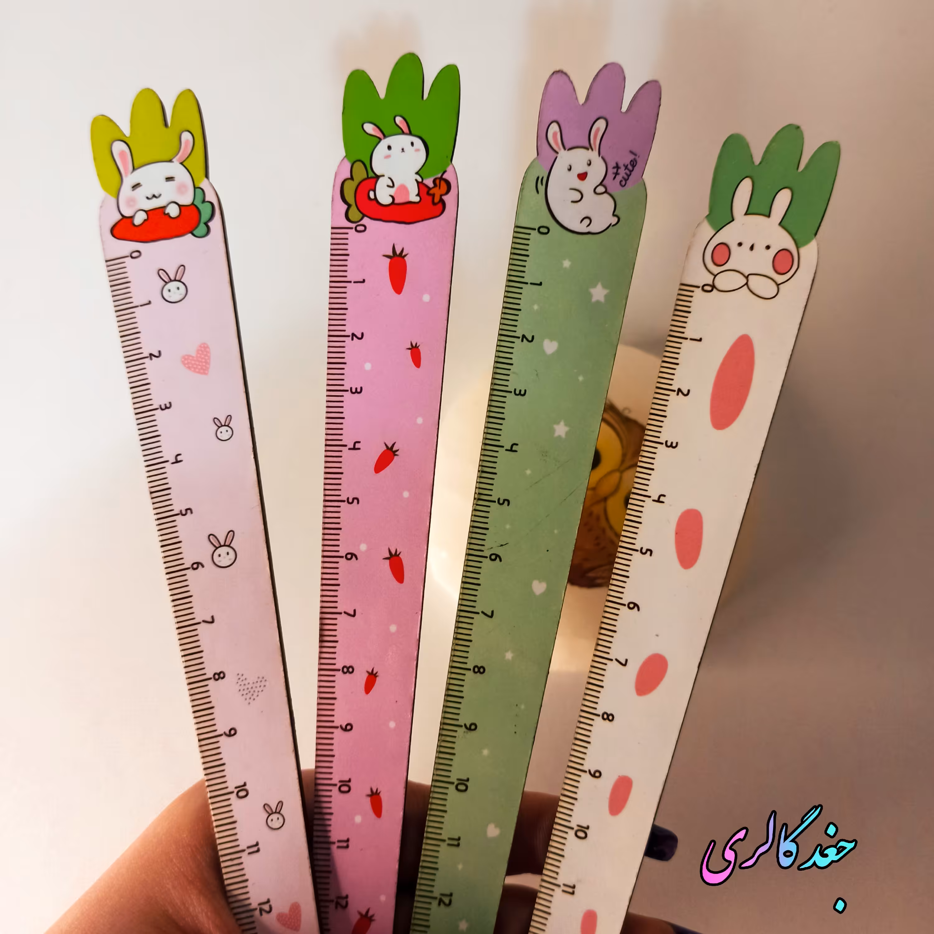 خط کش فانتزی 15 سانتی طرح هویج و خرگوش 