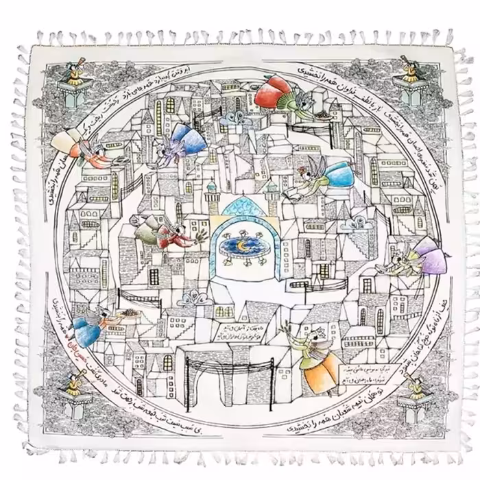 00103049-سفره پارچه ای ماه رمضان-چهار نفره 100در100 سانت