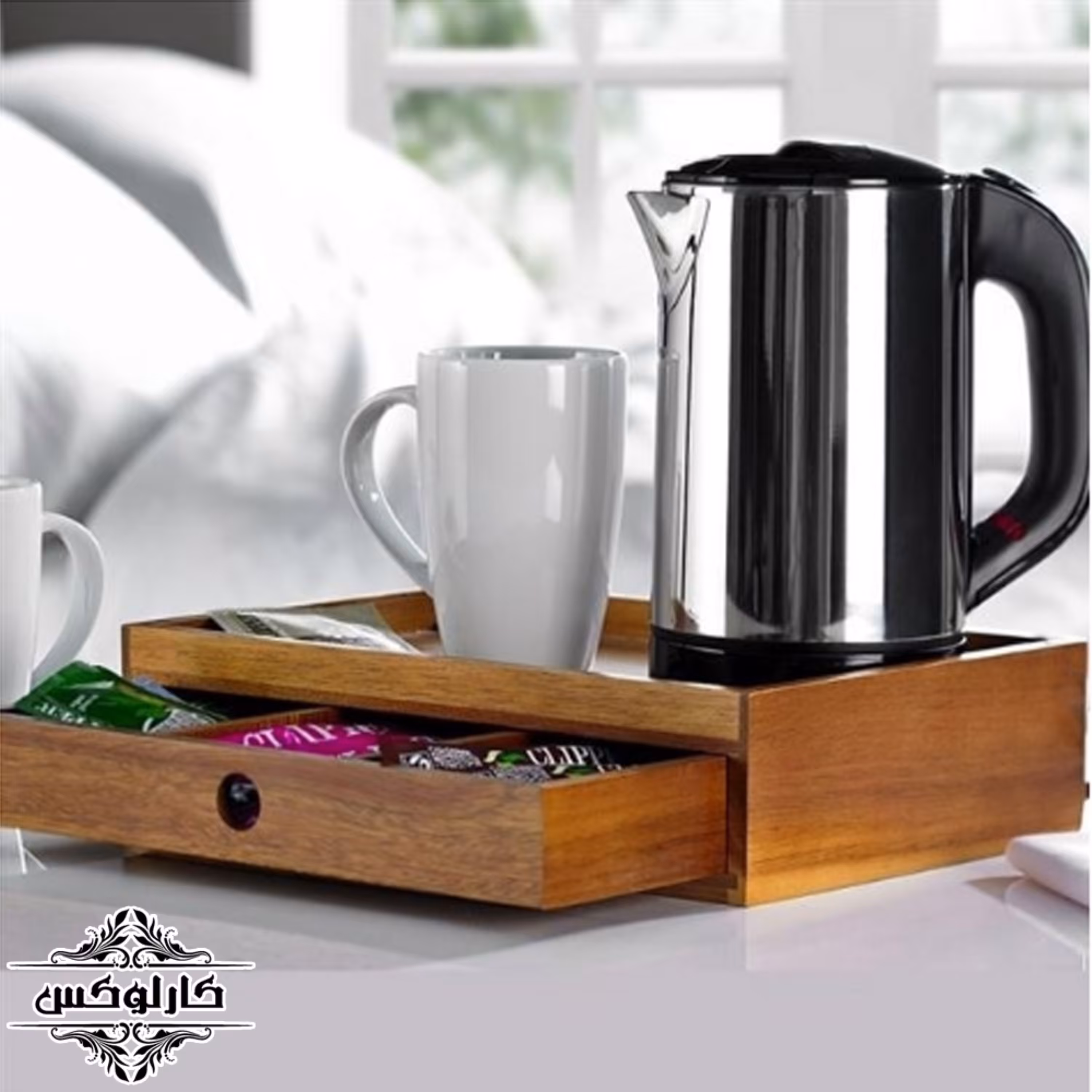 سینی چوبی کشودار ساده