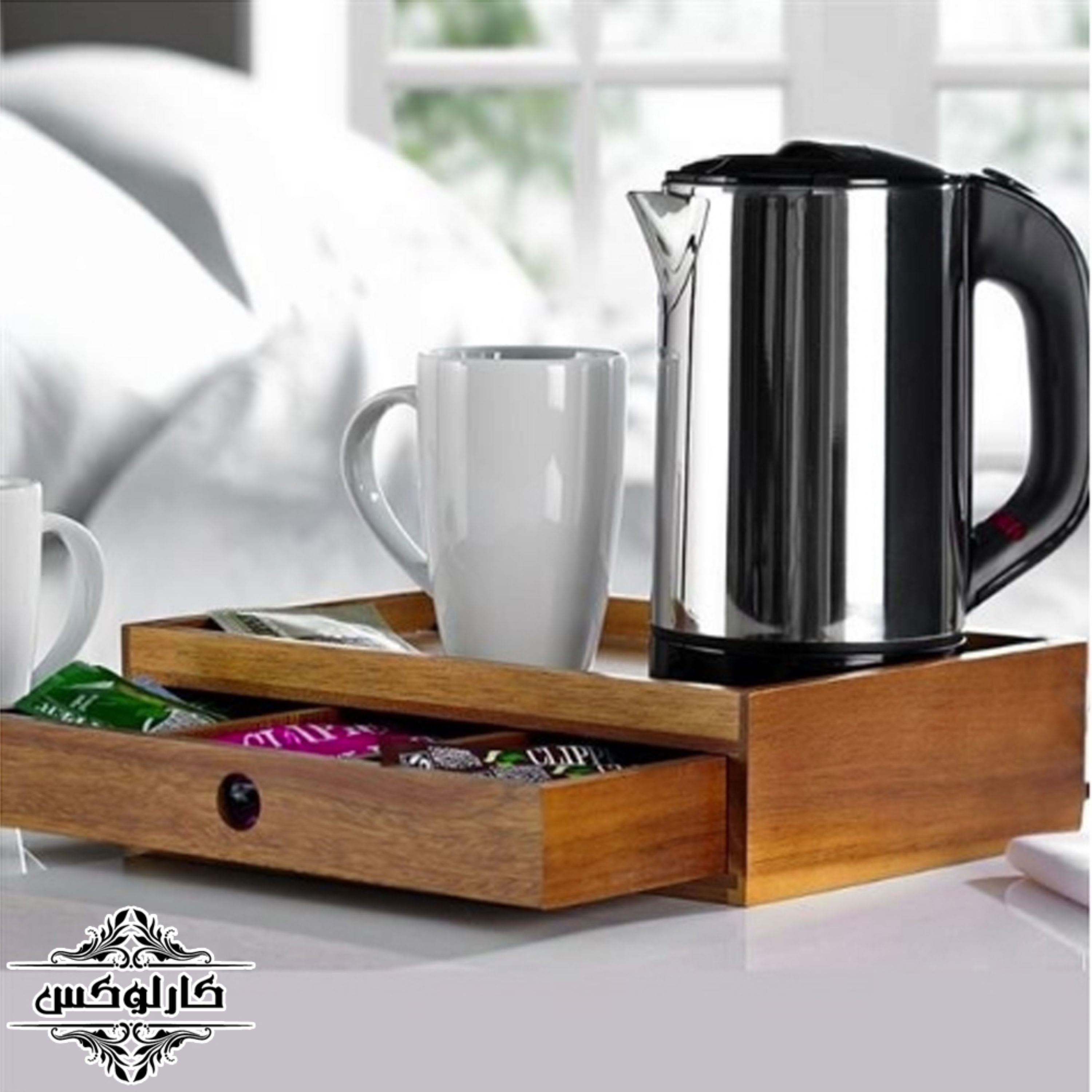سینی چوبی کشودار ساده