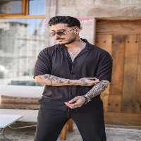 پیراهن / بلوز دکمه دار خاکستری مردانه فتیله مسطح اورجینال OUTFİT MAN