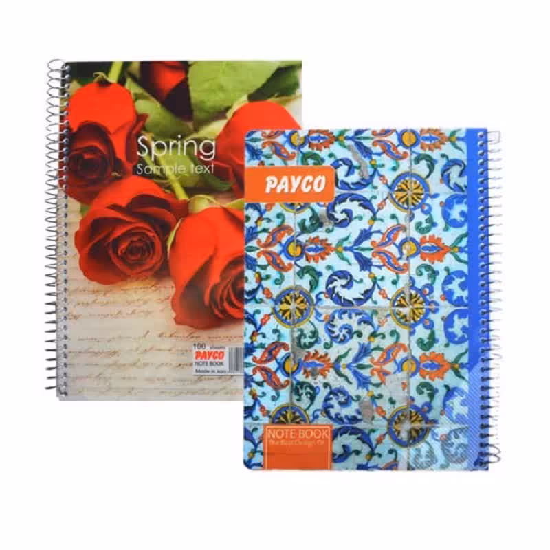 دفتر 80 برگ خط دار تک سیم جلد کلاسیک طلقی 