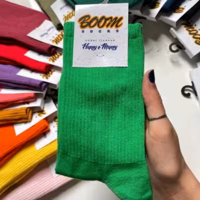 جوراب سبز خیاری ساقدار ساده پنبه فری سایز