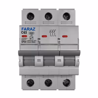فیوز مینیاتوری سه فاز63 آمپر استاندارد فراز