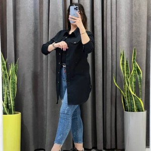 مانتو زنانه جین مدل بغل زیپ